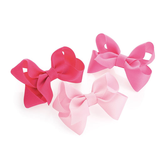 Big 8cm Pink Fabric Ribbon Bow 4.5cm Alligator Jaw Beak Hair Clip Slides