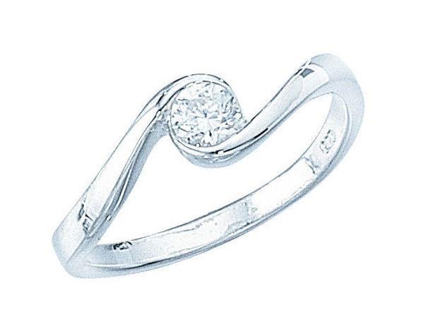 Silver CZ Swirl Ring