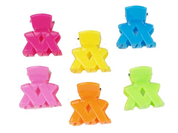 Girls  6 Small Mini 2.5cm Neon Bright Plastic Hair Claws Clips Clamps