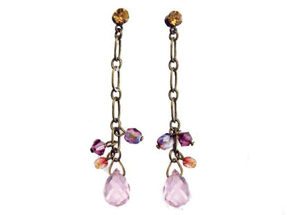 Vintage Crystal Dangle Earrings Womens Ladies Girls