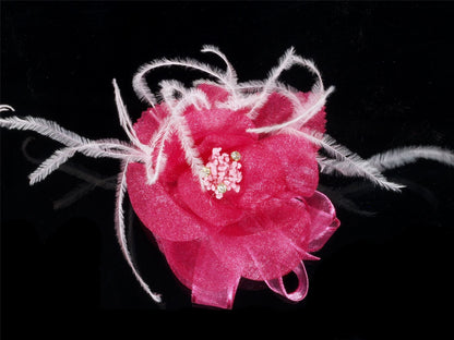 Large Fuchsia Organza Shimmer Flower Corsage