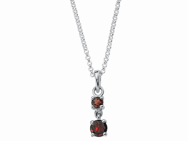 Garnet Drop Pendant Necklace Jewellery Ladies Women