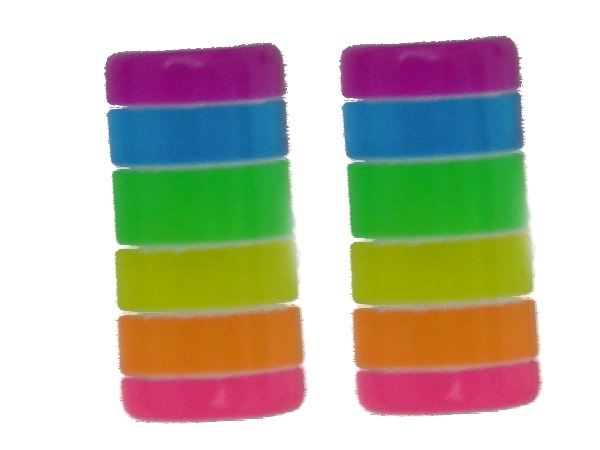 Rainbow Striped Cylinder Stud Earrings Ladies Women Jewellery