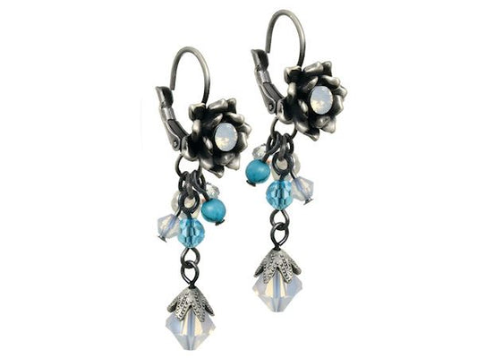 Ladies Vintage Flower Charm Dangle Earrings Womens Ladies Girls