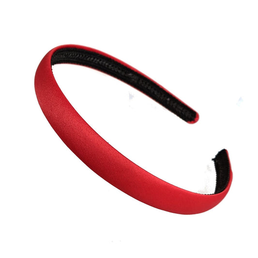 1.5cm Red Matte Fabric Curved Plastic Alice Hair Band Headband No Teeth