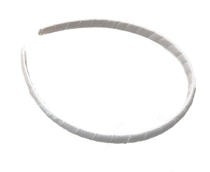 Girls Plain White Ribbon Plastic Hair Band Headband Bridal Wedding Crafting