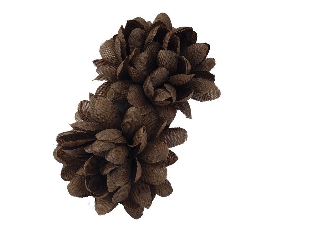 Girls Ladies Brown Flower Ponios Hair Elastics Bobbles School Hair Bands