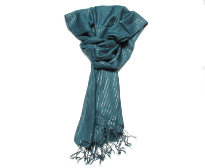 Dark Green Jennifer Striped Fashion Scarf