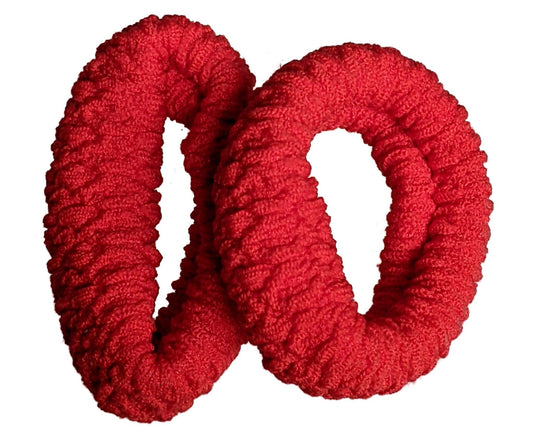 Large Red Knit Endless Snag Free Hair Bobbles