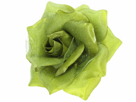 Green Rose Hair Flower Hair Clip Clamp Grip Fascinator Hair Slide Hair Grip