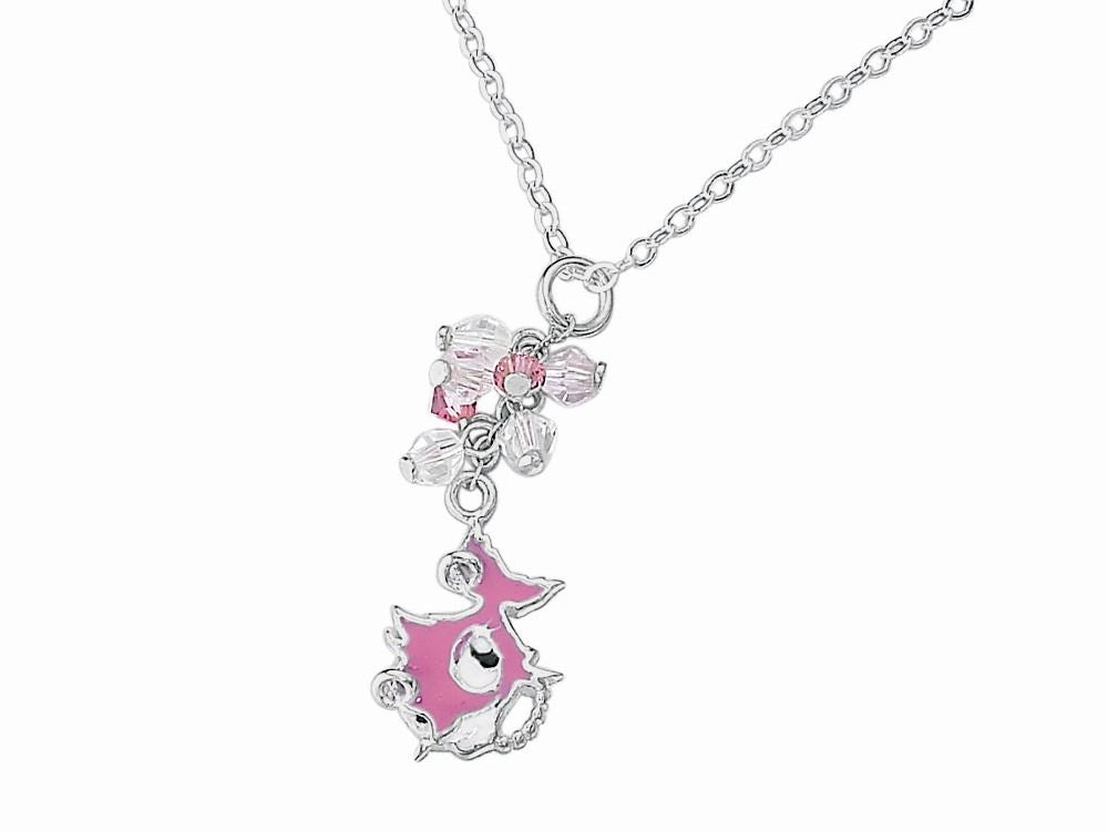 Pink Punky Fish Bead Pendant Necklace Jewellery Ladies Women