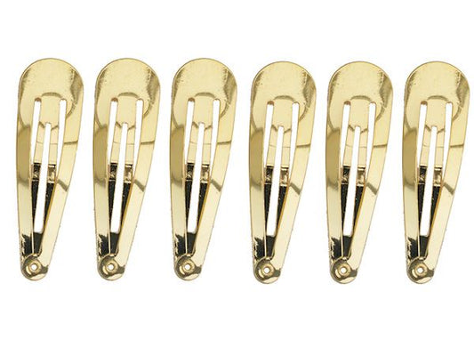 5cm Plain Gold Metal Sleepies Snap Clips Hair Clips Slides School Work