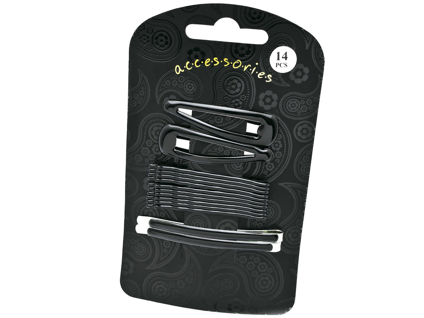 Girls Ladies Black Hair Clip Grip Set