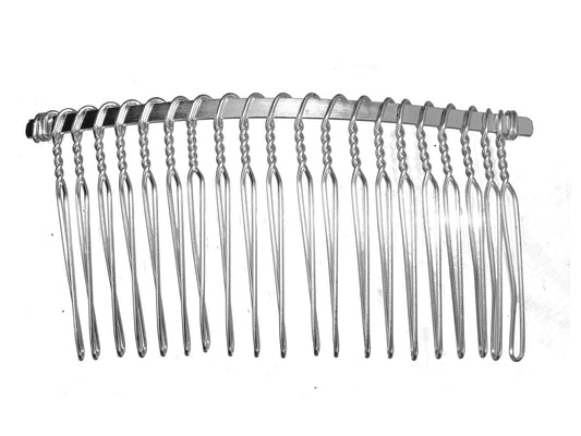 7.5cm Silver Side Hair Combs Slides Clips