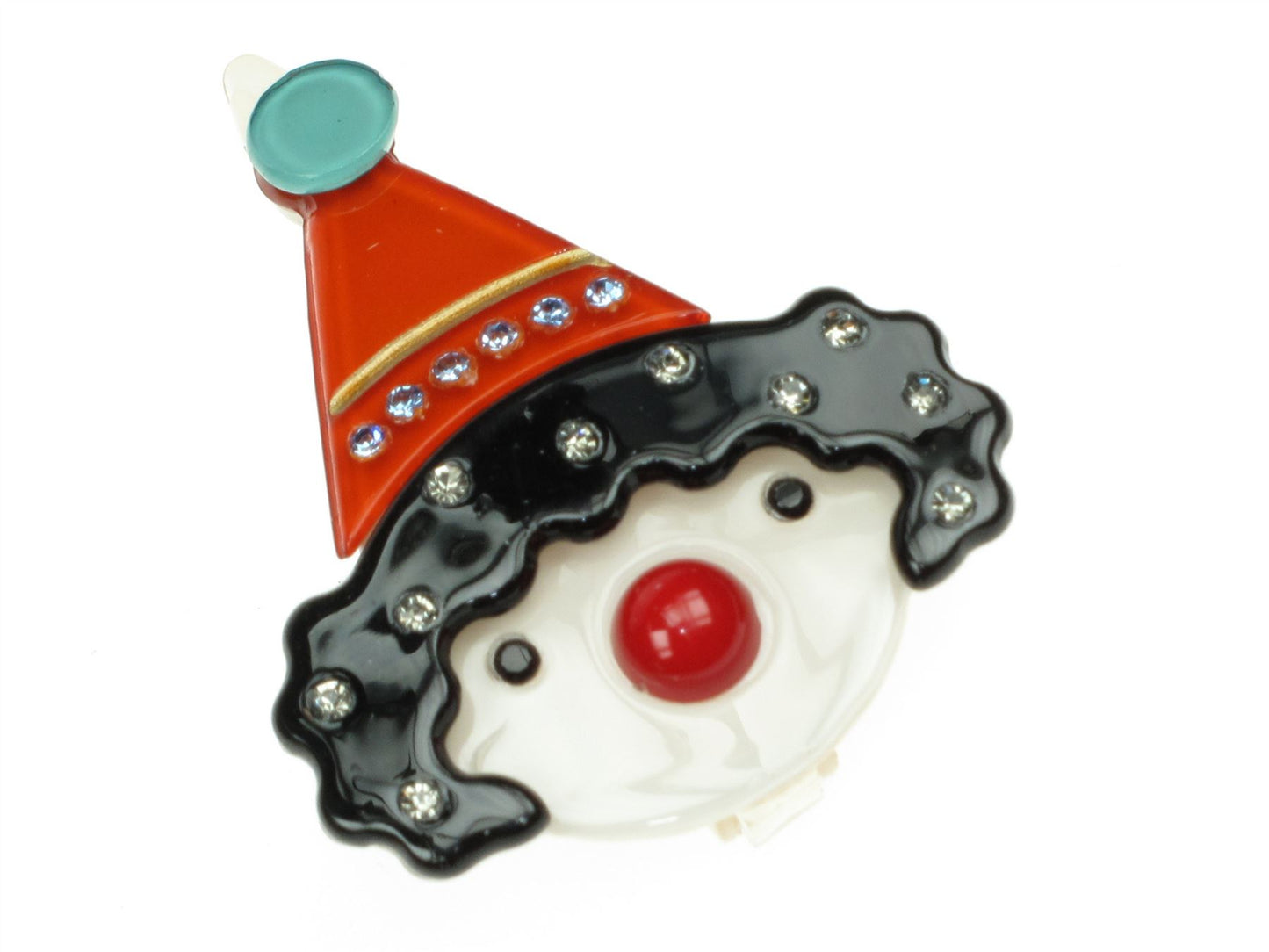 Cute Orange Black Clown Crystal Hair Clip Grip Slide Girls Womens Accessory