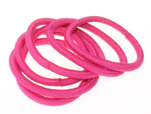 Fuchsia Pink Snag-Free Hair Elastics Hair Bands