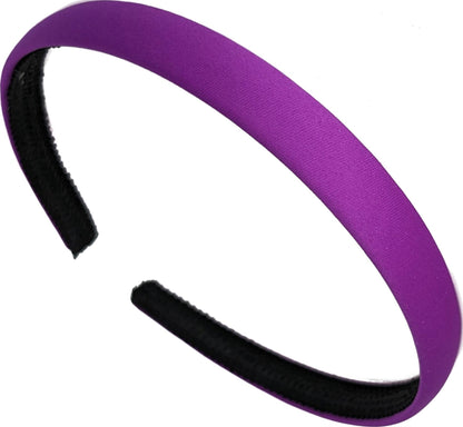 1.5cm Purple Matte Fabric Curved Plastic Alice Hair Band Headband No Teeth