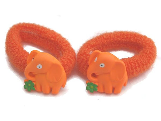 Elephant Ponios Donuts Hair Elastics Hair Bands - Orange