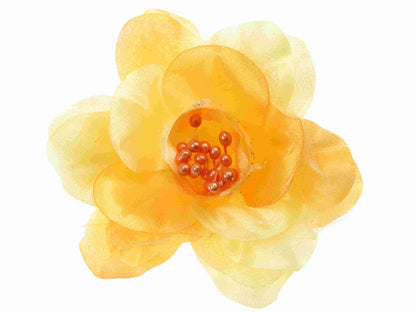 Citrus Orange Organza Hair Flower Clip Clamp Fascinator Slide/Corsage