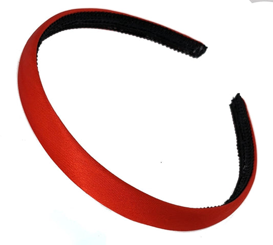 1.5cm Bright Red Fabric Curved Plastic Alice Hair Band Headband No Teeth