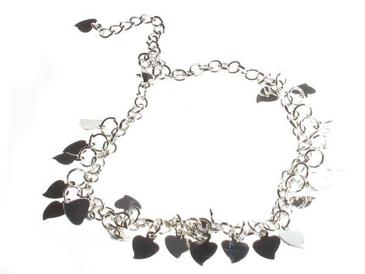 Silver Heart Anklet Ankle Bracelet Chain Summer Beach Holiday Jewellery