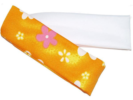 2 Stretchy Girls Bright Orange White Daisy Headband Hair Band Dance Ballet