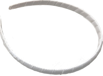 Girls Plain White Ribbon Plastic Hair Band Headband Bridal Wedding Crafting