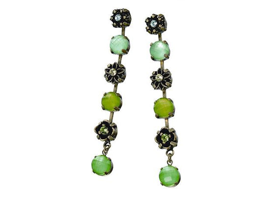 Ladies Green Vintage Dangle Earrings Womens Ladies Girls