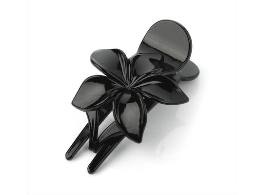 8.5cm Black Flower k Hair Clip Comb Jaw Clamp Claw Slide