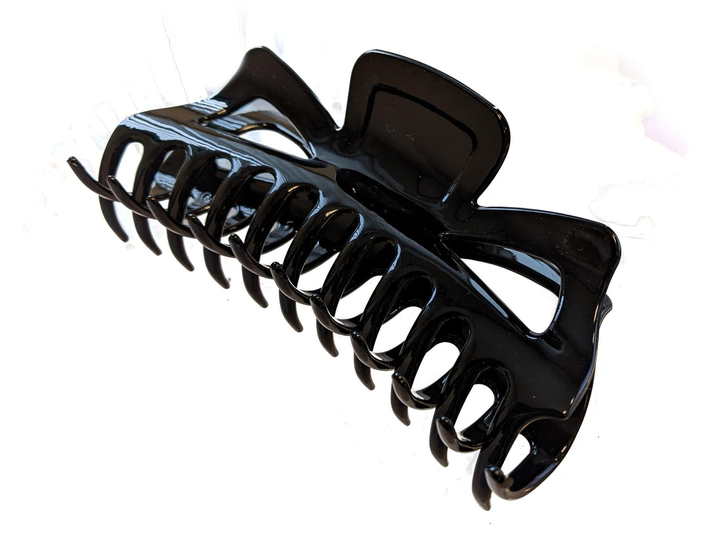 Ladies Girls 14cm Large Jumbo Black Plastic Hair Claw Clip Clamp Jaw Clip