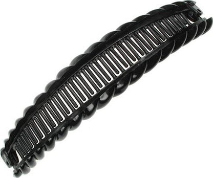 18.5cm Black Barley Twist Banana Hair Clip Comb Clamp Grip Slide