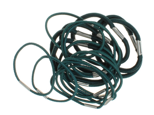 18 Bottle Green Thick And Thin Hair Elastics Hair Bands Bobbles School Colours