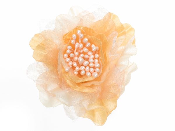 Peach Organza Hair Flower Hair Clip Hair Clamp Grip Fascinator/Corsage