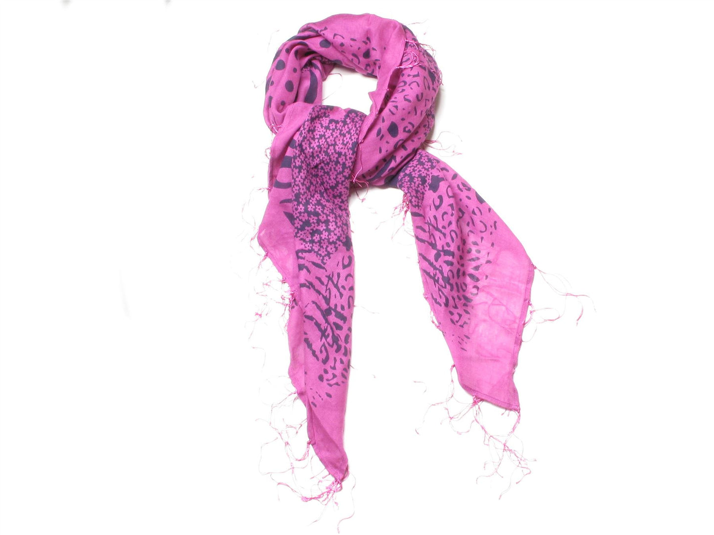 Pink Floral Animal Print Square Viscose Neck Scarf Fashion Shawl Headscarf