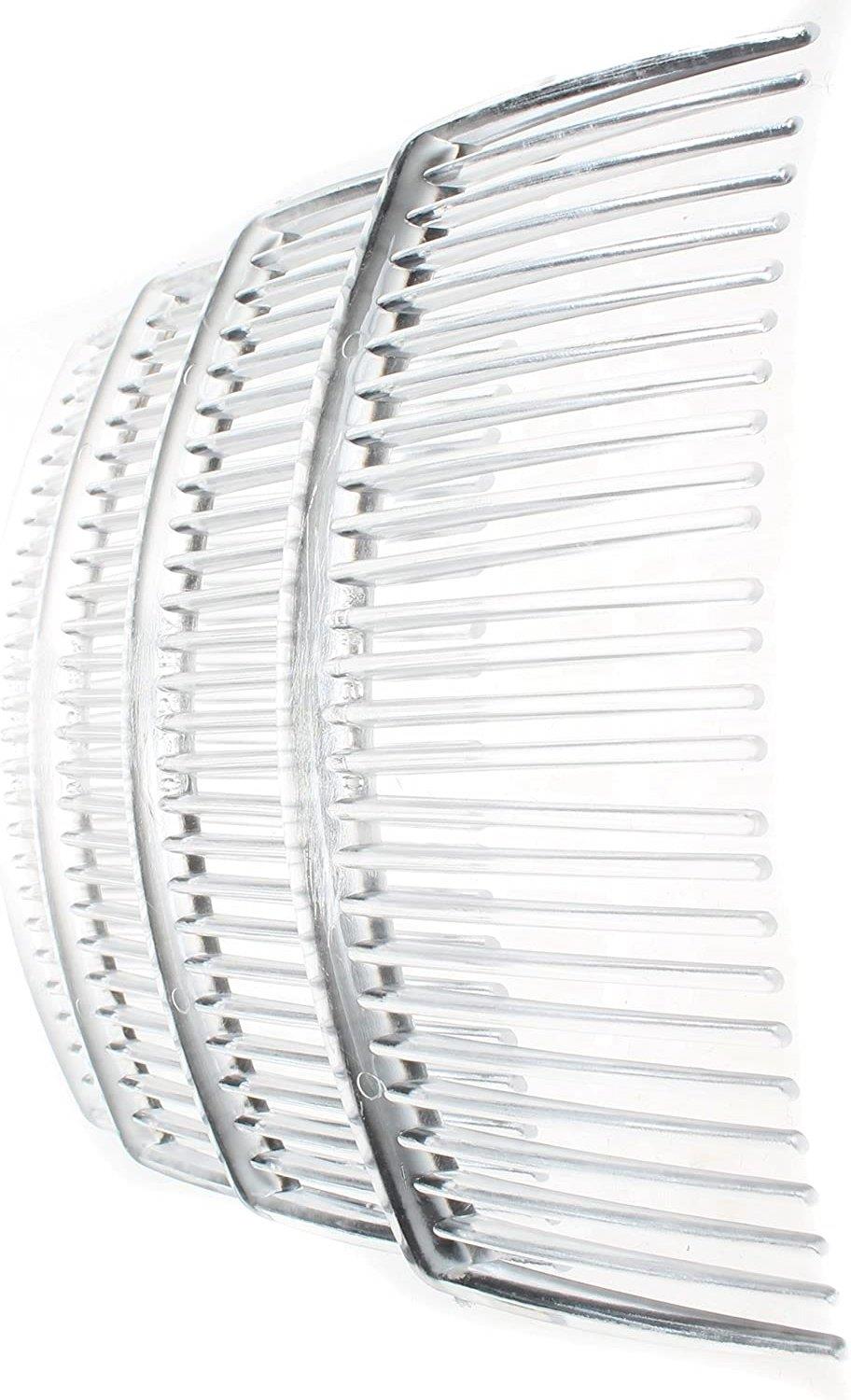 8 Pack 9cm Clear Plain Side Hair Combs Slides Grips