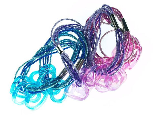 Lurex Heart Ponio Hairband Hair Elastics School Bobbles