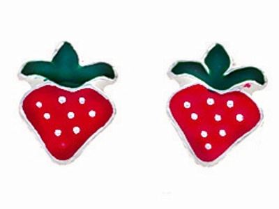 Strawberry Stud Earrings Ladies Women Jewellery