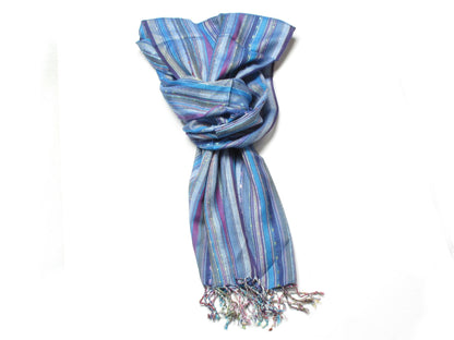 Blue Jessica Striped Fashion Scarf