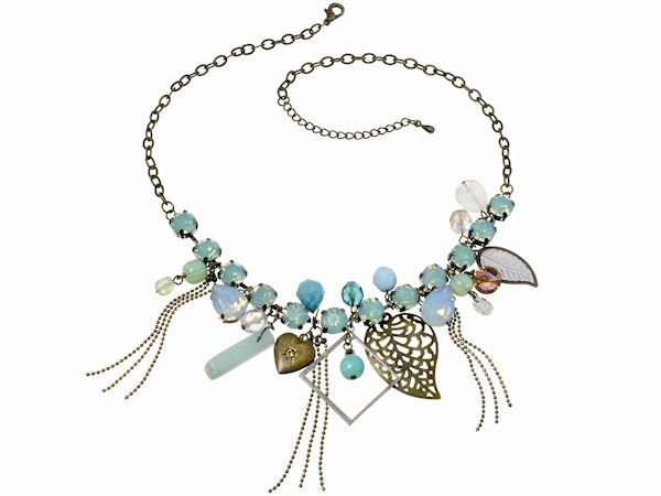 Crystal Leaf Necklace Fashion Jewellery Ladies Women