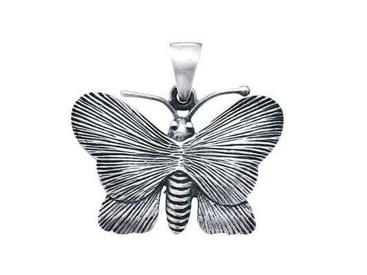 Textured Butterfly Pendant Necklace Jewellery Ladies Women