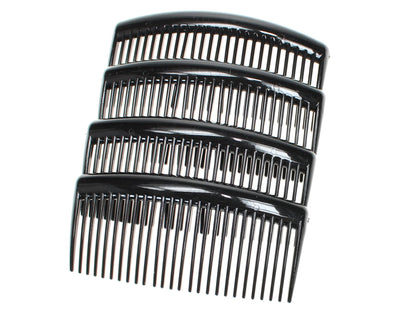 8 Pack 9cm Black Plain Side Hair Combs Slides Grips