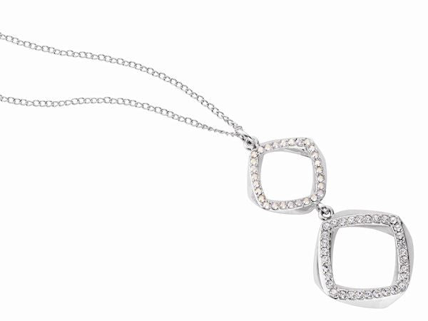 Crystal Cubic Pendant Necklace Jewellery Ladies Women