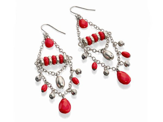 Fiorelli Coral Chandalier Earrings Womens Ladies Girls