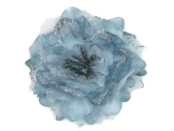 Silver Large Glitter Hair Flower Hair Clip Hair Clamp Grip Fascinator