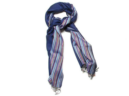 Beautiful Blue Stripe New Lady Women Fashion Scarf Shawl Wrap Headscarf