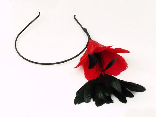 Red Flower Fascinator Alice Band