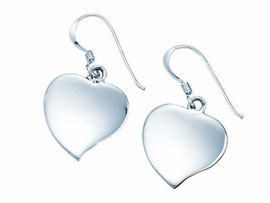 Curved Heart Drop Earrings