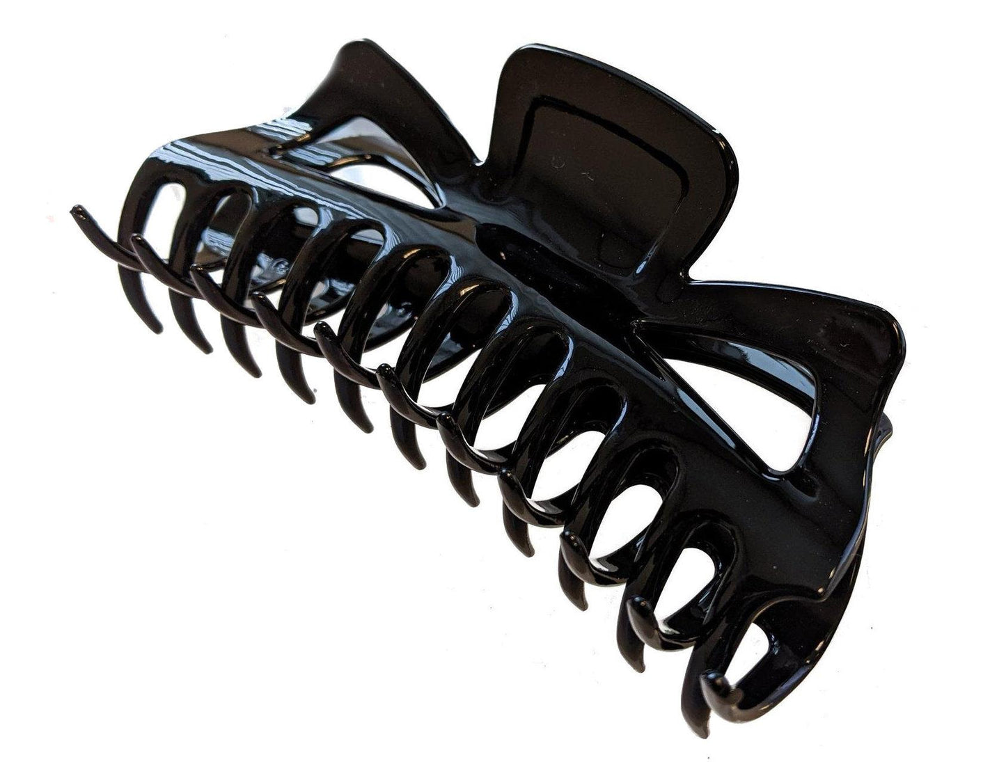 Ladies Girls 14cm Large Jumbo Black Plastic Hair Claw Clip Clamp Jaw Clip