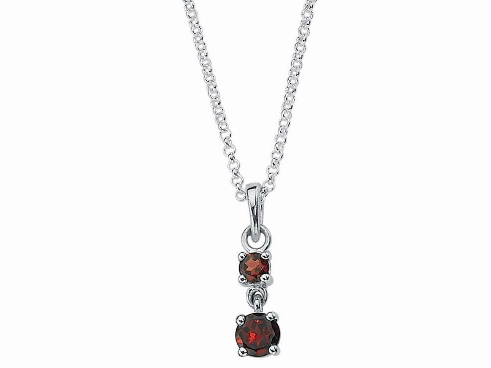 Garnet Drop Pendant Necklace Jewellery Ladies Women