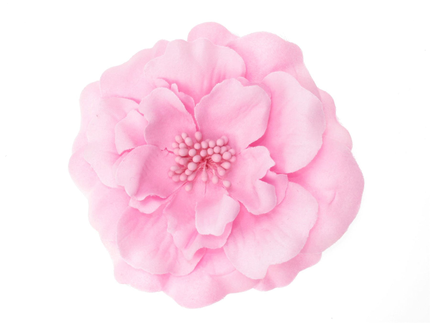 11cm Lilac Pink Layered Flat Fabric Flower 4.5cm Hair Clip Clamp